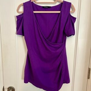 Vibrant Purple Cold Shoulder Blouse